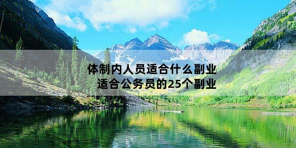 体制内人员适合什么副业 适合公务员的25个副业